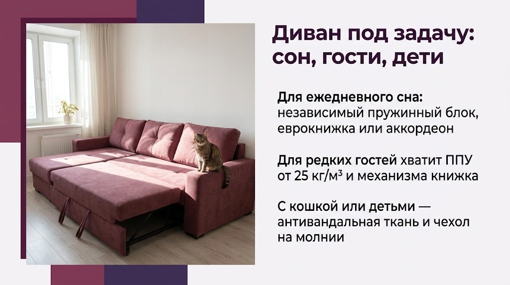 Диван под задачу: сон, гости, дети