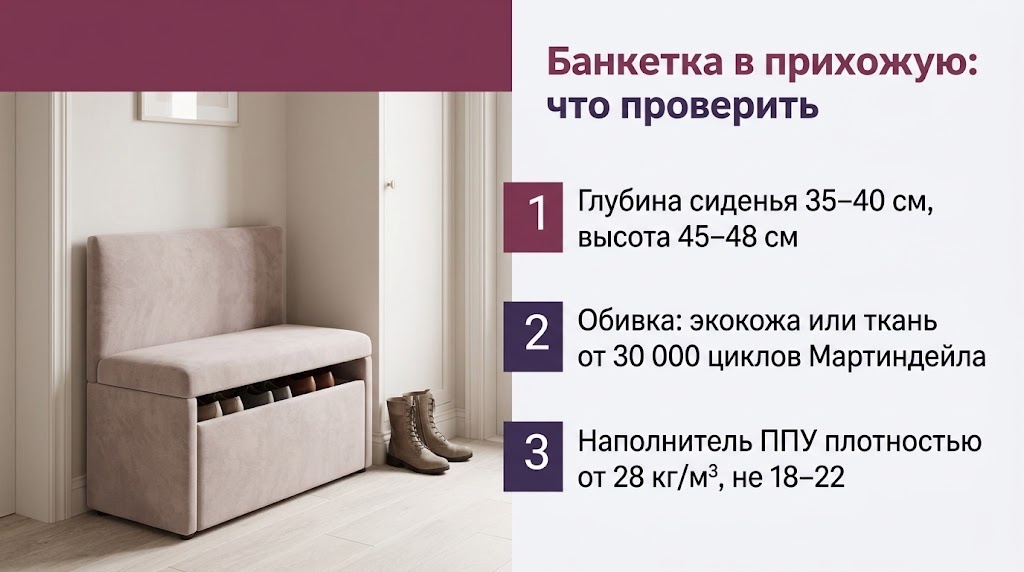 Банкетка в прихожую: что проверить