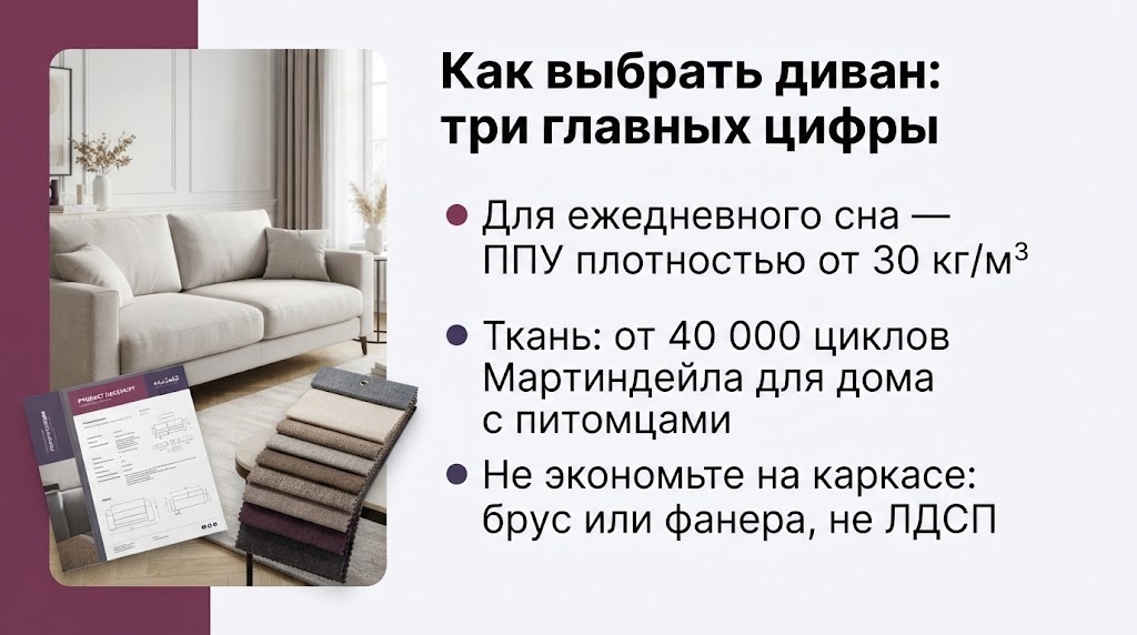Как выбрать диван: три главных цифры