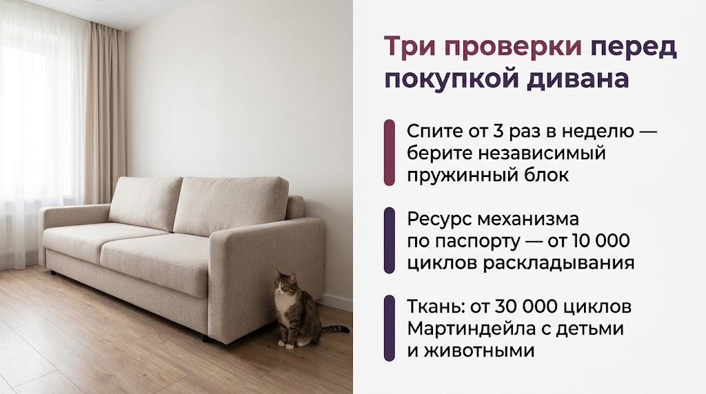Три проверки перед покупкой дивана