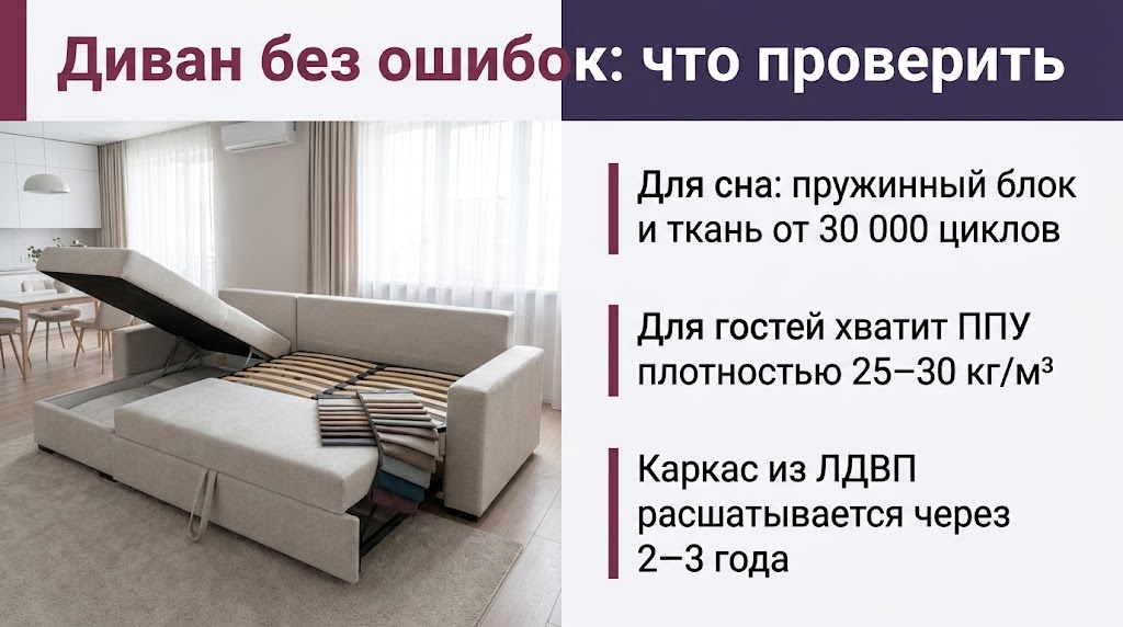 Диван без ошибок: что проверить
