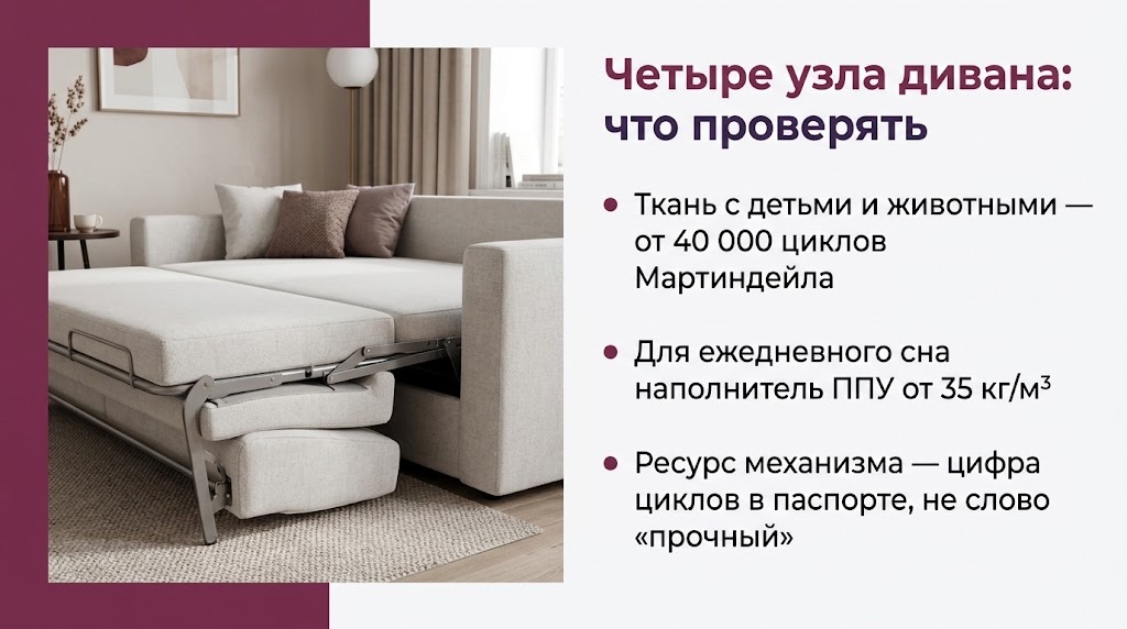Четыре узла дивана: что проверять