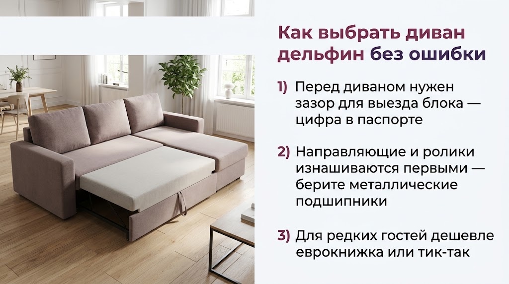Как выбрать диван дельфин без ошибки