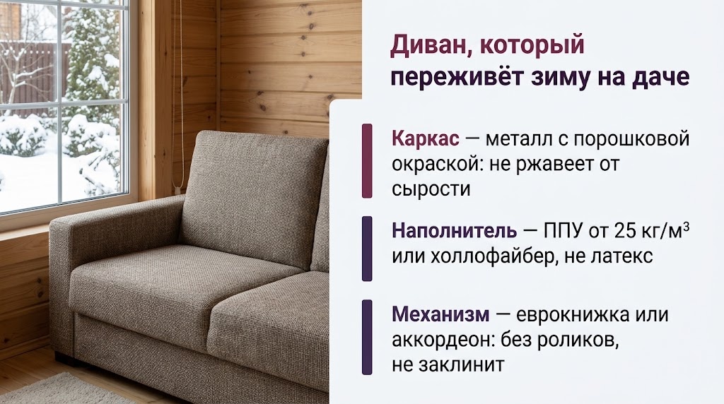 Диван, который переживёт зиму на даче
