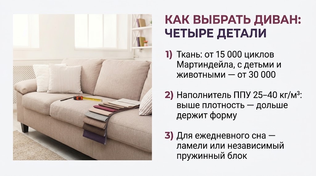Как выбрать диван: четыре детали