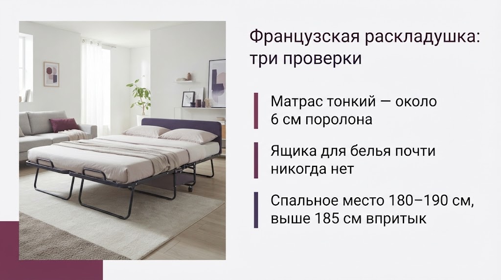 Французская раскладушка: три проверки