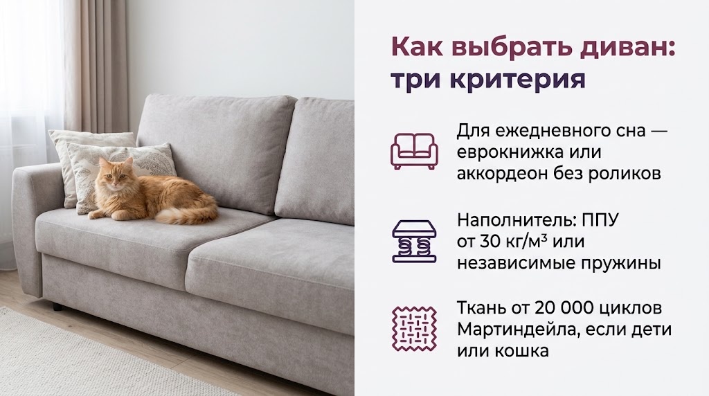 Как выбрать диван: три критерия