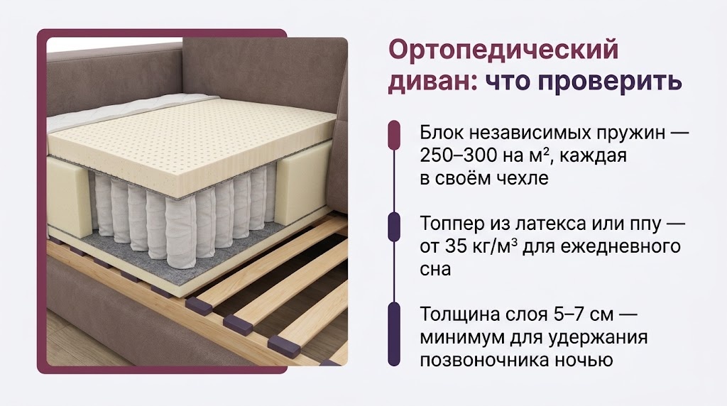 Ортопедический диван: что проверить