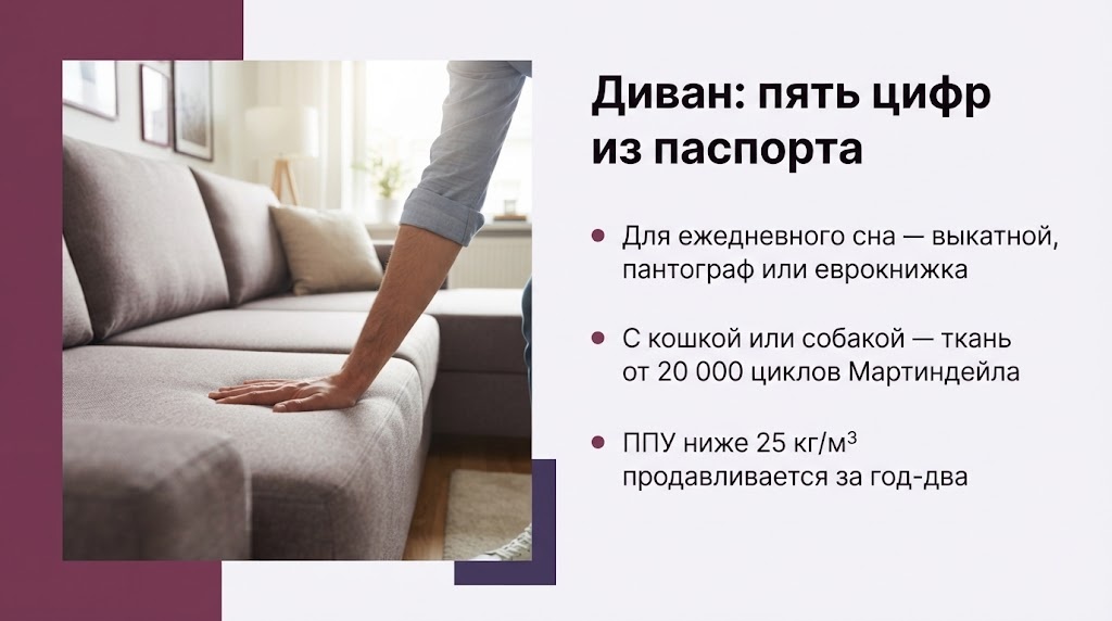 Диван: пять цифр из паспорта