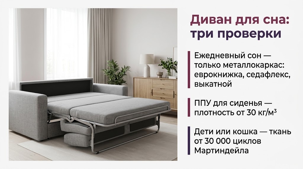 Диван для сна: три проверки