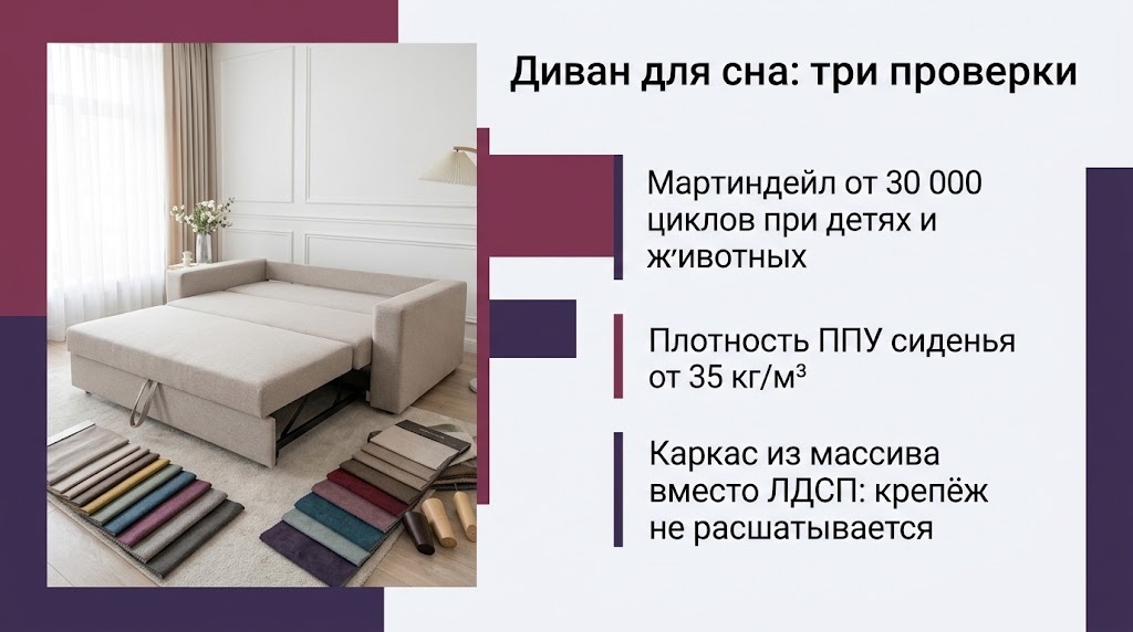 Диван для сна: три проверки