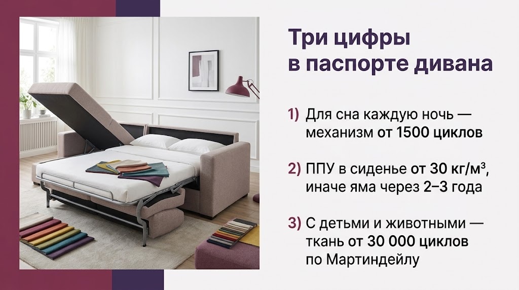 Диван без ошибок: три цифры