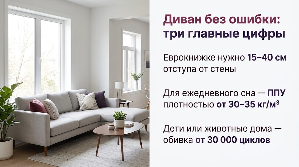 Диван без ошибки: три главные цифры