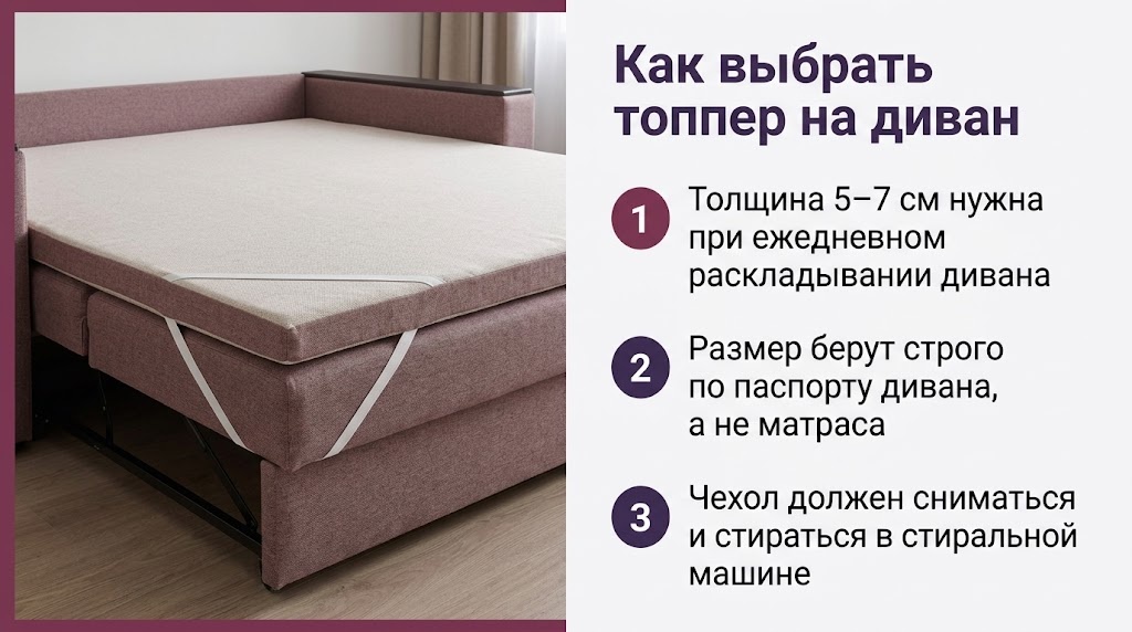 Как выбрать топпер на диван