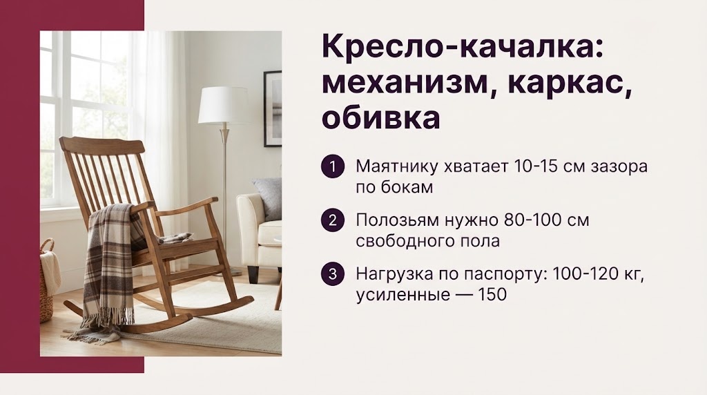 Кресло-качалка: механизм, каркас, обивка