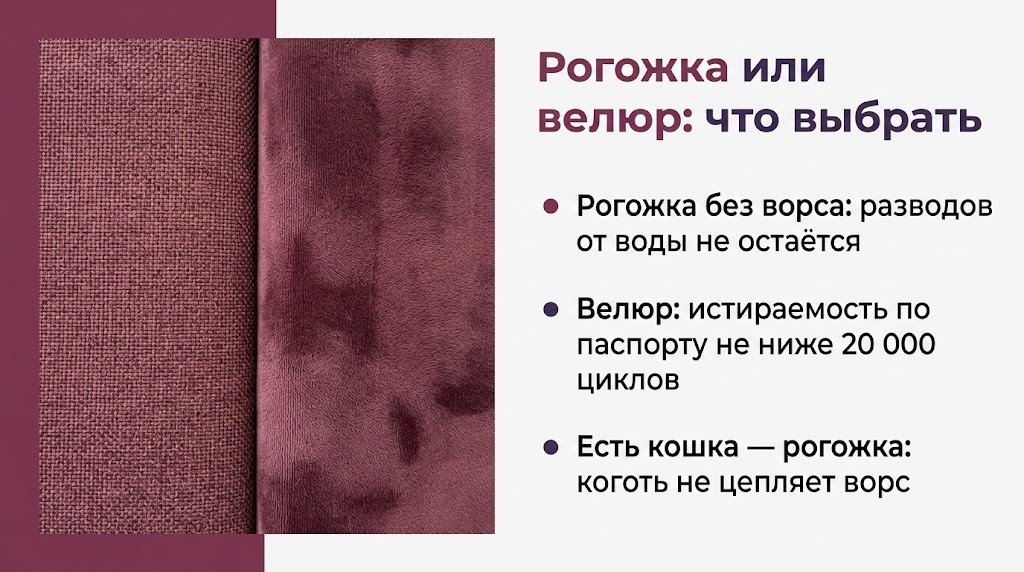 Рогожка или велюр для дивана